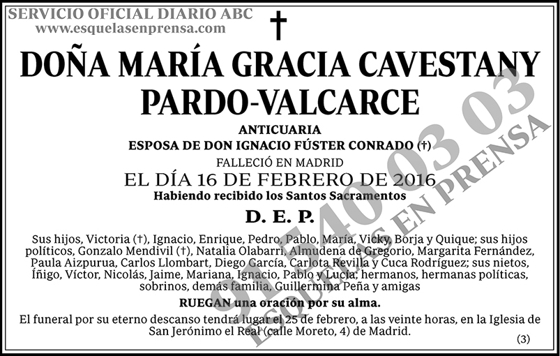 María Gracia Cavestany Pardo-Valcarce